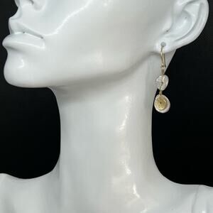Artisan-Made Silver & Gold Two-Tone Drop Earrings Handmade Modern Jewelry